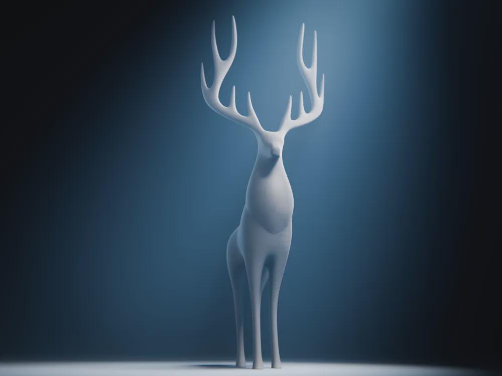 Minimalist Hirsch Skulptur | Elegante Elch Figur | Moderne Weihnachtsdeko | Skandinavische Statue