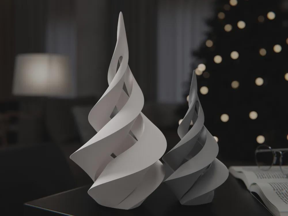 Abstrakt Spiral Weihnachtsbaum | Minimalistische Skulptur | Moderne Laterne | Design Deko Fehn-factory.de