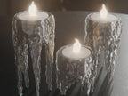 Schwimmende Eiszapfen Kerzen Set | 3er Set LED Teelichthalter | Moderne Winter Deko | Frostige Optik