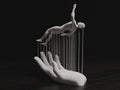 Ungebunden Skulptur | Minimalistische Figur | Abstrakte Körperstatue | Design Deko Hand