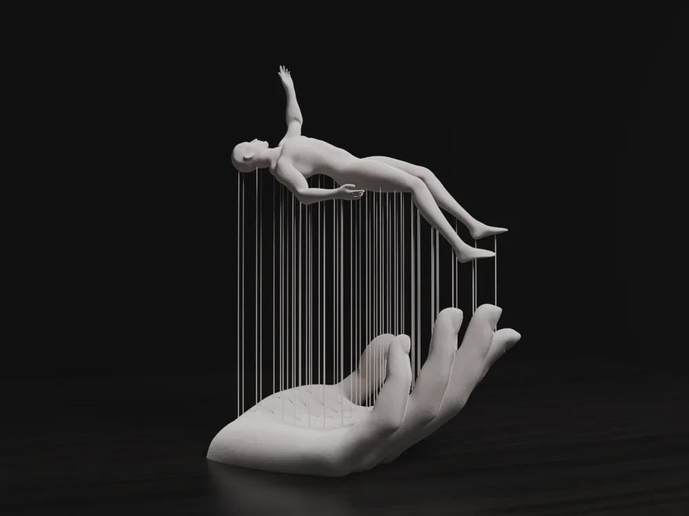 Ungebunden Skulptur | Minimalistische Figur | Abstrakte Körperstatue | Design Deko Hand