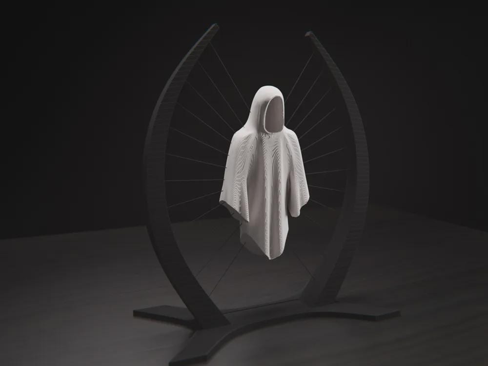 Schwebender Geist Skulptur | Fadenkunst Halloween Deko | Gothic Dementor Figur | Abstrakte Deko