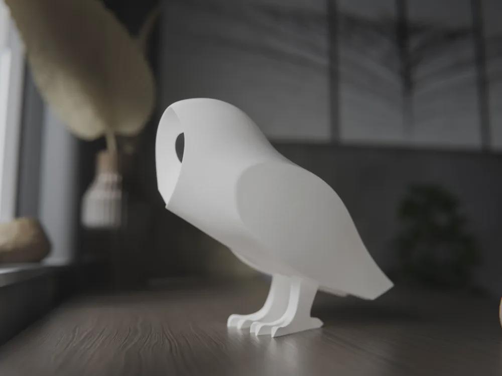 Minimalistische Schleiereule | Moderne Vogelfigur | Skandinavische Deko | Abstrakte Tierstatue