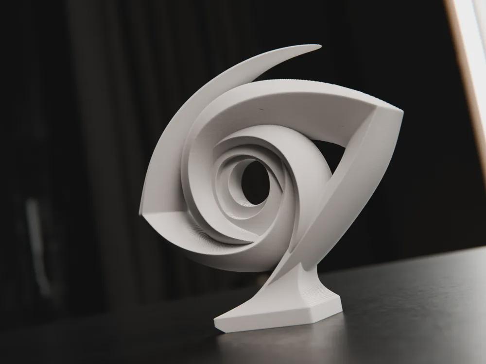 Wirbelauge Skulptur | Abstrakte Augenfigur | Minimalistisches Design | Moderne Konzeptkunst Fehn-factory.de