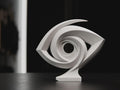 Wirbelauge Skulptur | Abstrakte Augenfigur | Minimalistisches Design | Moderne Konzeptkunst Fehn-factory.de