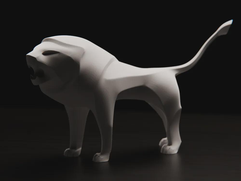 Geometrische Löwen Skulptur | Minimalistische Tierfigur | Modern Design Deko | König der Tiere