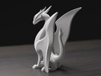 Minimalistische Drachen Skulptur | Fantasy Figur | Moderne Tierstatue | Abstrakte Mythologie