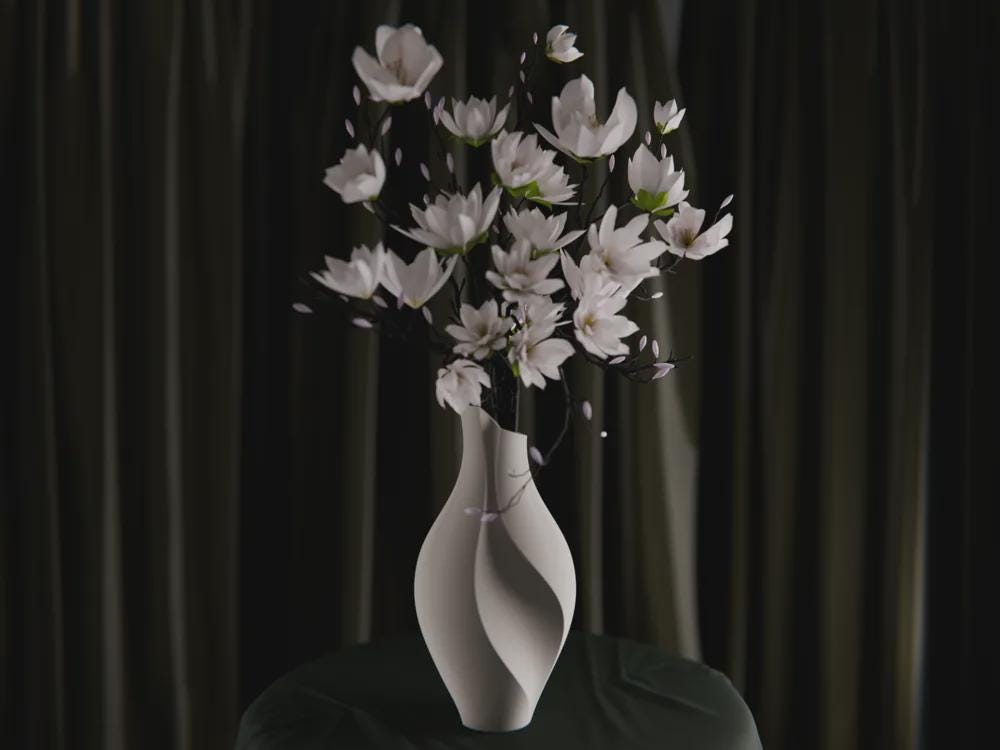 Schlitzvase Design | Minimalistische Blumenvase | Moderne Skulpturale Deko | Organische Form