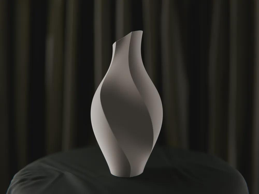 Schlitzvase Design | Minimalistische Blumenvase | Moderne Skulpturale Deko | Organische Form