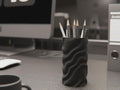 Schmelz-Bleistifthalter | Organischer Stifte-Organizer | Moderne Wachs-Optik Deko | Skulpturales Büro Fehn-factory.de