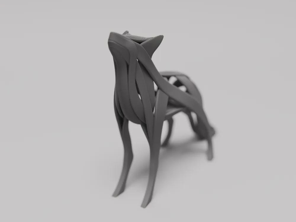 Abstrakte Wolf Skulptur | Fließende Linien Tierfigur | Modernes Design | Minimalistische Jagd Fehn-factory.de