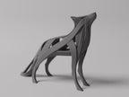 Abstrakte Wolf Skulptur | Fließende Linien Tierfigur | Modernes Design | Minimalistische Jagd Fehn-factory.de