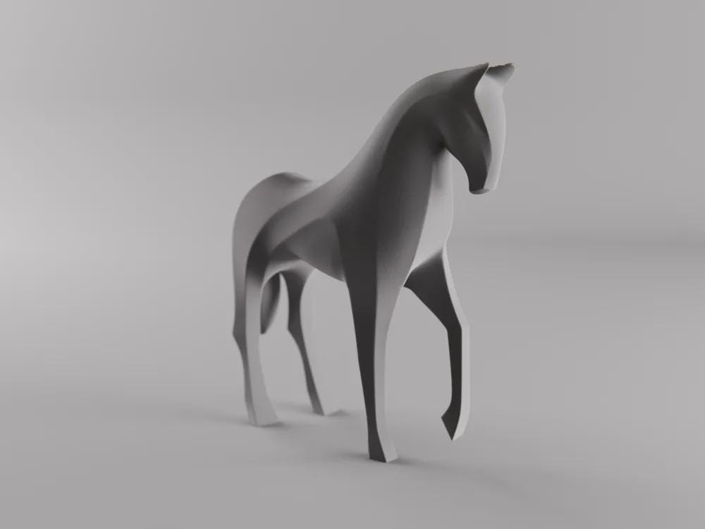 Abstrakte Pferde Skulptur | Fließende Linien Tierfigur | Dynamisches Design | Moderne Eleganz Fehn-factory.de