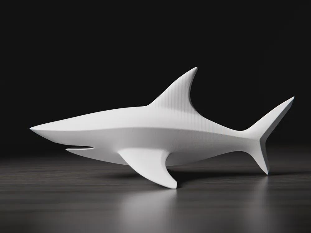 Minimalistische Hai Skulptur | Abstrakte Meerestier Figur | Modern Design Deko | Sleek Shark Statue Fehn-factory.de