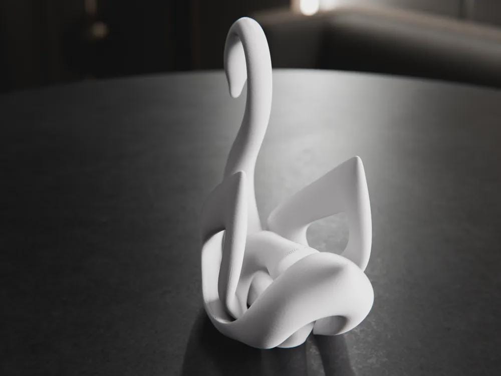 Minimalistische Schwan Skulptur | Elegante Tierfigur | Modern Design Deko | Anmutige Form Fehn-factory.de