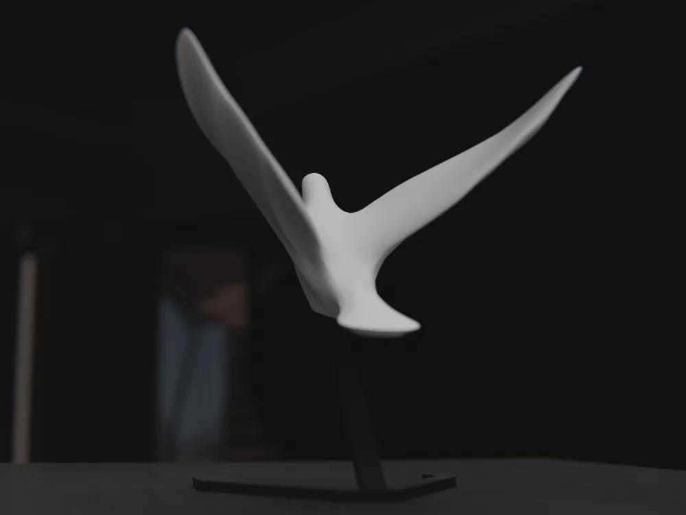 Minimalistische Tauben Skulptur | Symbol des Friedens | Modern Design Deko | Freifliegende Vogelfigur Fehn-factory.de