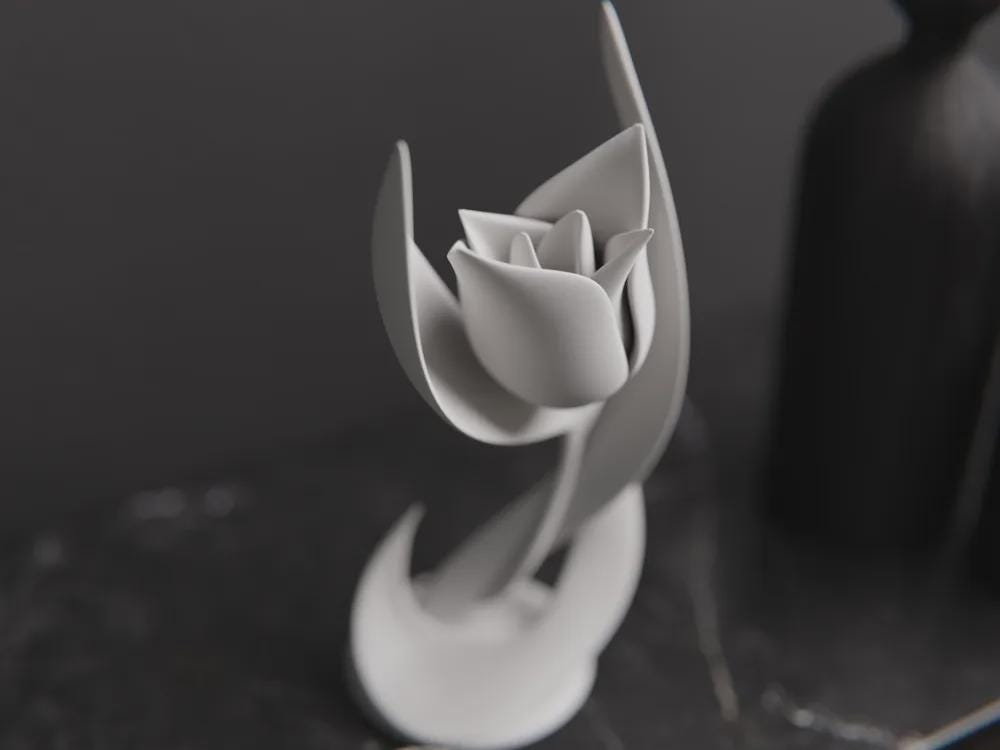 Minimalistische Blumen Skulptur | Abstraktes Blüten Design | Moderne Deko | Elegante Tulpe Figur Fehn-factory.de