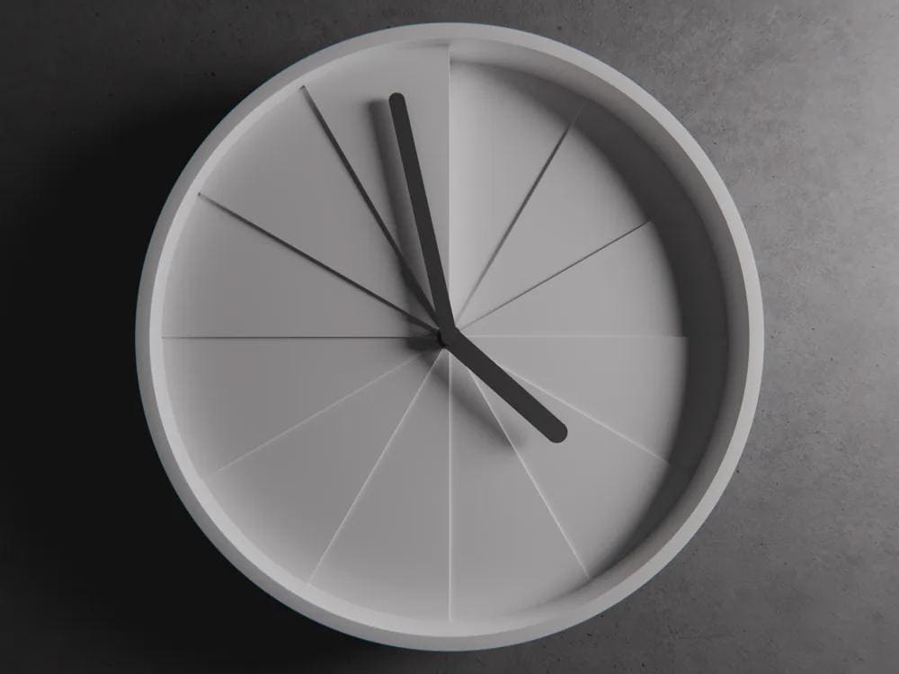 Höhen Minimalistische Uhr | Geometrische 3D Wanduhr | Modern Design Akzent | Abstrakte Zeitanzeige Fehn-factory.de