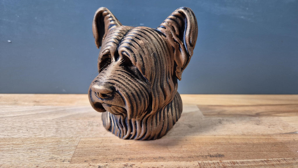 Skye Terrier Büste / Realistic Skye Terrier Bust - Handbemalt & Detailliert