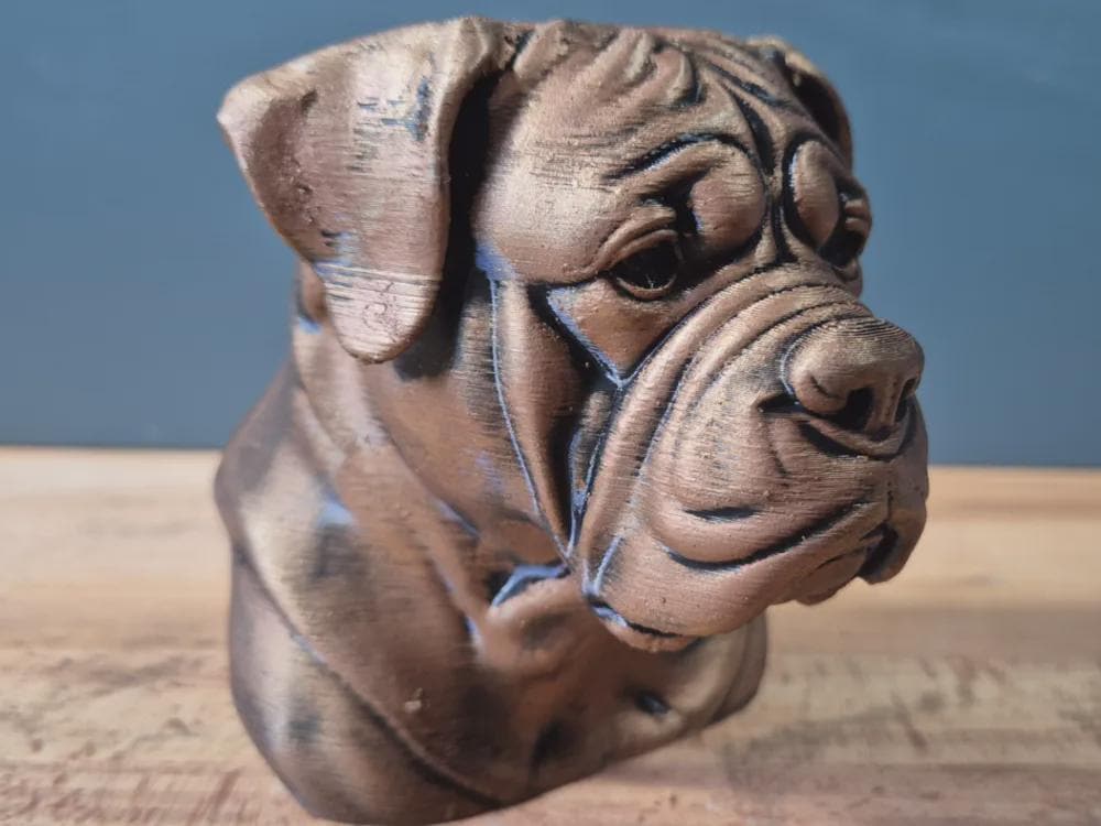 Bullmastiff Büste / Realistic Bullmastiff Bust - Handbemalt & Detailliert