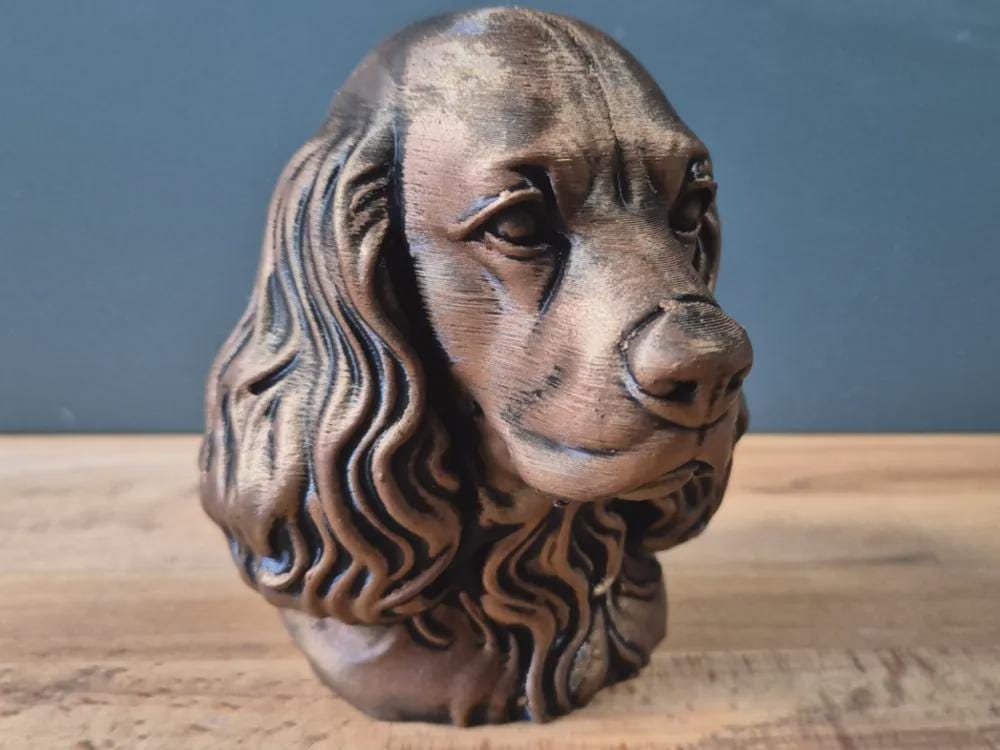 American Cocker Spaniel Büste / Realistic American Cocker Spaniel Bust - Handbemalt & Detailliert