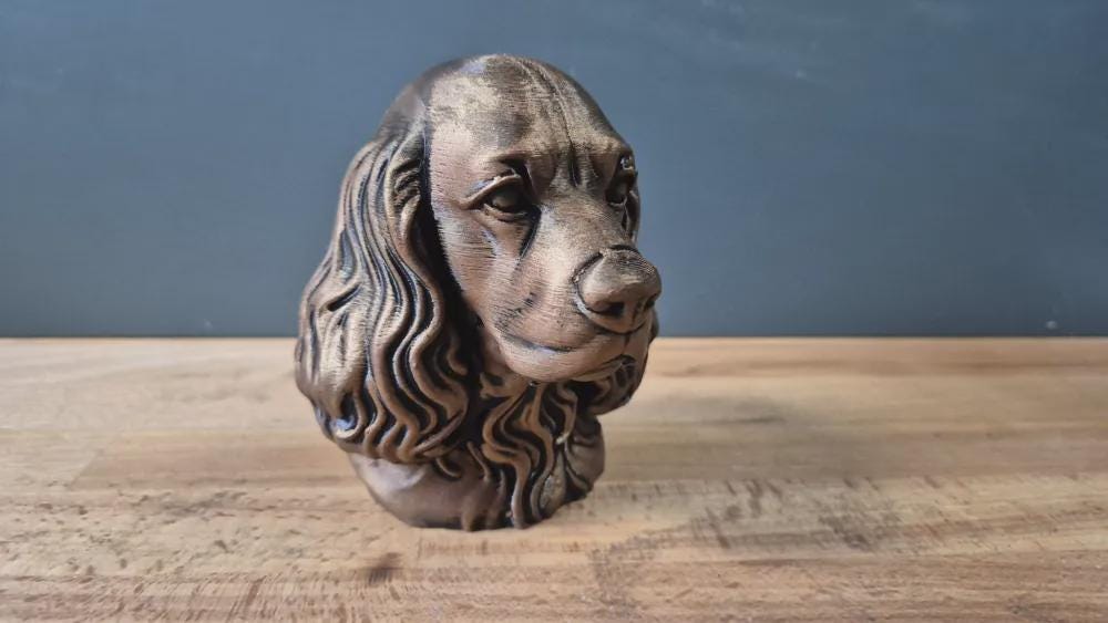 American Cocker Spaniel Büste / Realistic American Cocker Spaniel Bust - Handbemalt & Detailliert
