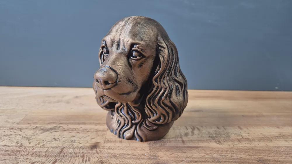 American Cocker Spaniel Büste / Realistic American Cocker Spaniel Bust - Handbemalt & Detailliert