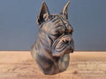 Boxer mit kupierten Ohren Büste / Realistic Boxer with Cropped Ears Bust - Handbemalt & Detailliert