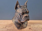 Boxer mit kupierten Ohren Büste / Realistic Boxer with Cropped Ears Bust - Handbemalt & Detailliert