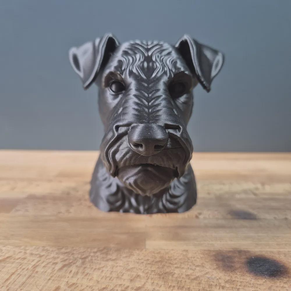 Lakeland Terrier Büste / Realistic Lakeland Terrier Bust - Handbemalt & Detailliert