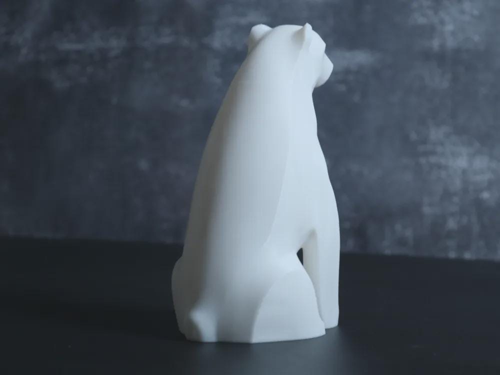 Eisbär Skulptur | Minimalist Polar Bear Figure | Skandinavische Deko | Abstrakte Tierstatue