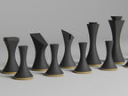 Minimalistische Schachfiguren Set | Modern Abstract Chess Pieces | Skulpturales Design | Luxus