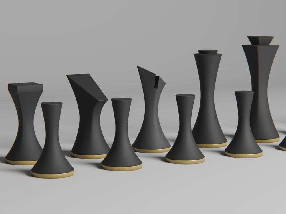 Minimalistische Schachfiguren Set | Modern Abstract Chess Pieces | Skulpturales Design | Luxus