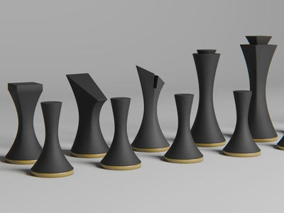 Minimalistische Schachfiguren Set | Modern Abstract Chess Pieces | Skulpturales Design | Luxus