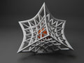 Verformung des Raumes | Geometric Lattice Sculpture | Abstrakte Gitterstruktur | Architektonische Deko