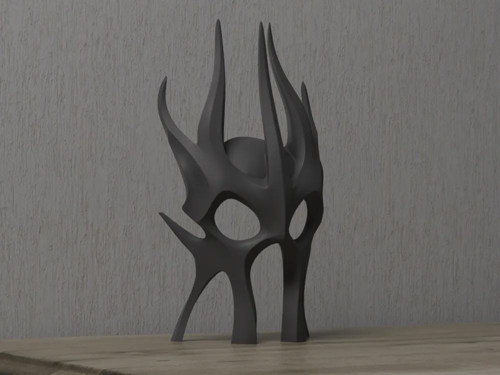 Abstrakte Maske Skulptur | Dark Fantasy Face Figure | Gotische Deko | Mystisches Design