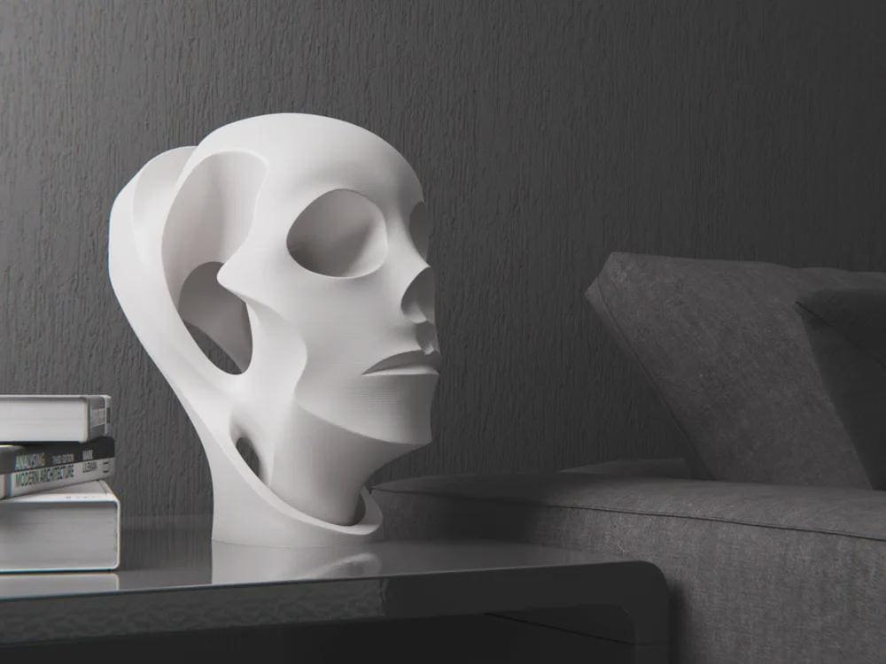 Leere Kopfskulptur | Abstract Head Bust | Minimalistische Konzeptkunst | Figurative Design Deko