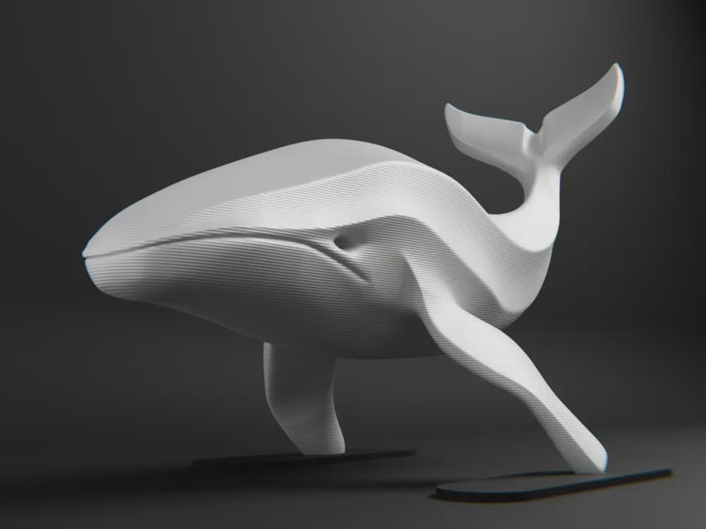 Wal Skulptur | Minimalist Whale Statue | Meerestier Figur | Elegantes Design