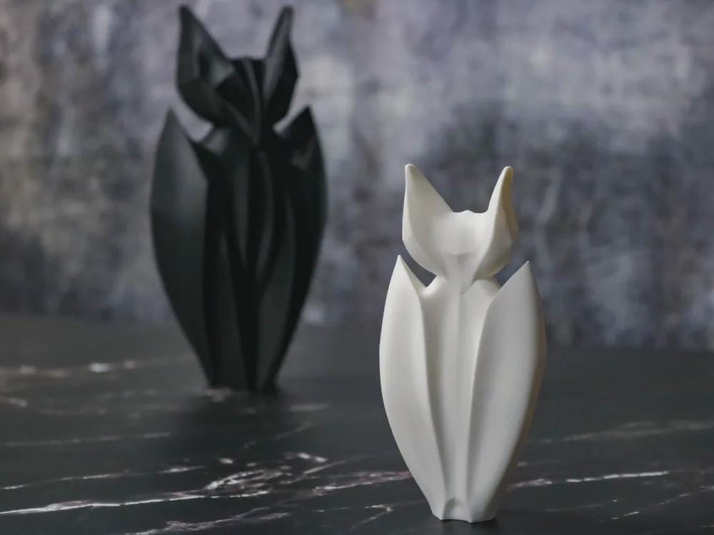 Minimalistische Fledermaus-Skulptur | Abstract Bat Figure | Gothic Design Deko | Dunkle Ästhetik