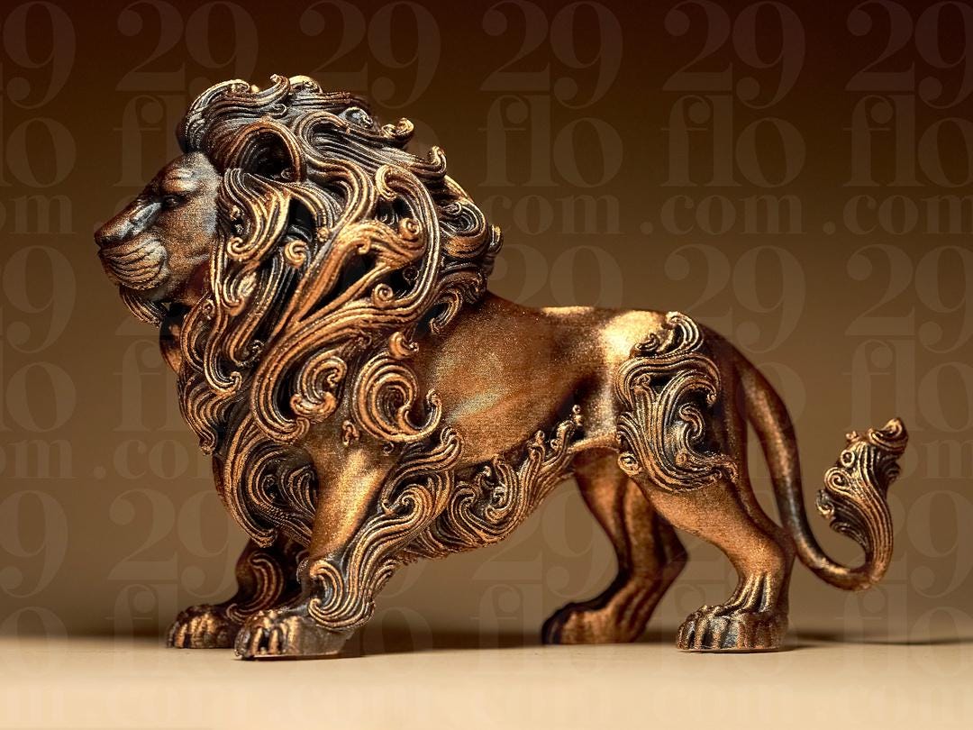 Löwen Skulptur Barock | Ornate Bronze Lion Statue | Antik Deko | Königsfigur