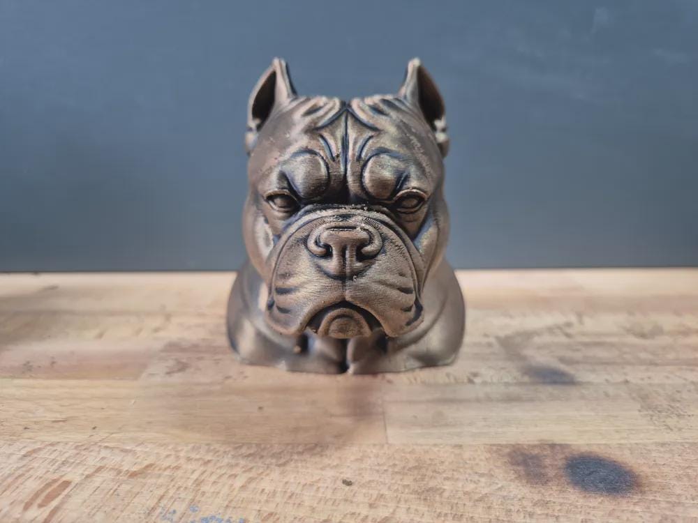 Pocket Bully Büste / Realistic Pocket Bully Bust – Handbemalt & Detailliert