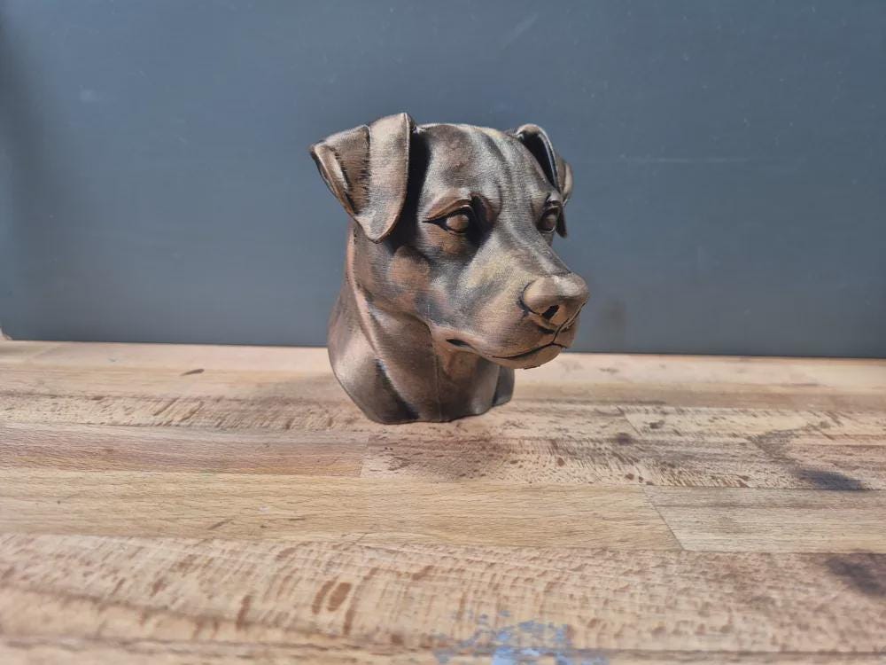 Patterdale Terrier Büste / Realistic Patterdale Terrier Bust – Handbemalt & Detailliert
