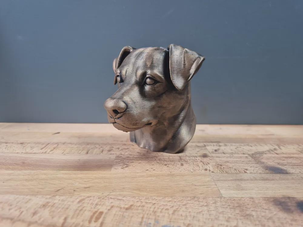 Patterdale Terrier Büste / Realistic Patterdale Terrier Bust – Handbemalt & Detailliert