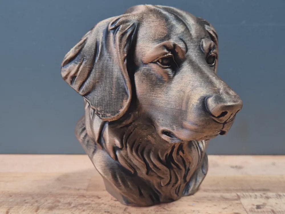 Hovawart Büste / Realistic Hovawart Bust – Handbemalt & Detailliert