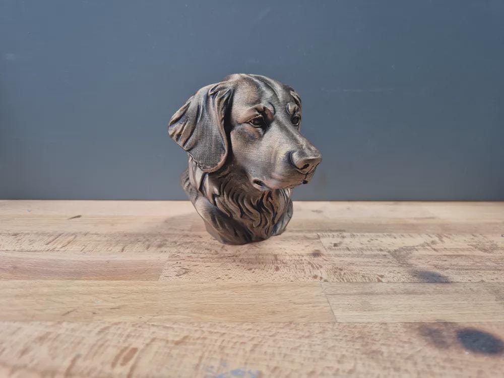 Hovawart Büste / Realistic Hovawart Bust – Handbemalt & Detailliert