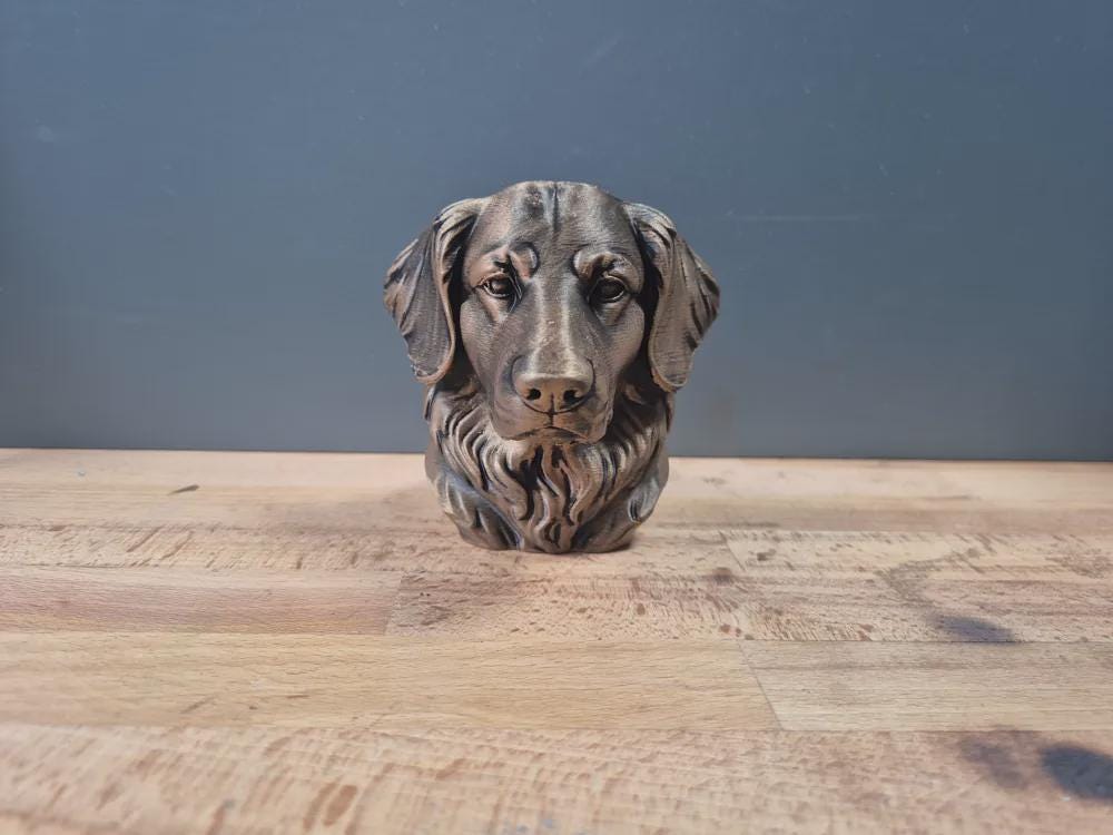 Hovawart Büste / Realistic Hovawart Bust – Handbemalt & Detailliert