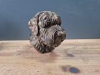 Black Russian Terrier Büste – Realistic Black Russian Terrier Dog Bust | Handbemalt & 3D-Printed – Hochdetaillierte Skulptur