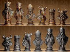 Wikinger Schachfiguren Set | Viking Chess Pieces | Nordische Mythologie Deko | Mittelalter Schach | Handbemalte Büsten Fehn-factory.de