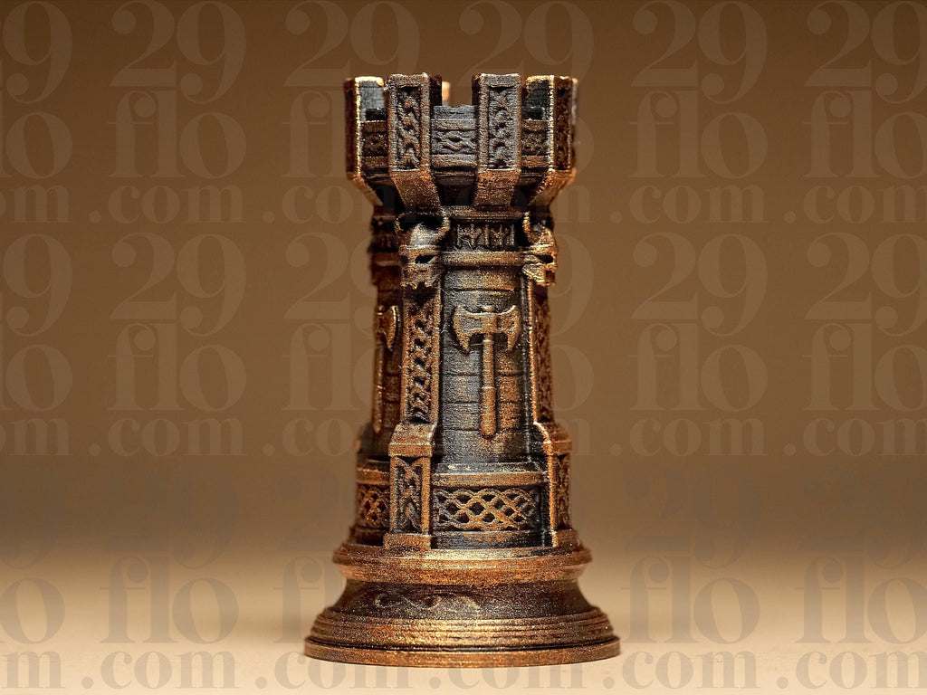 Wikinger Schachfiguren Set | Viking Chess Pieces | Nordische Mythologie Deko | Mittelalter Schach | Handbemalte Büsten Fehn-factory.de