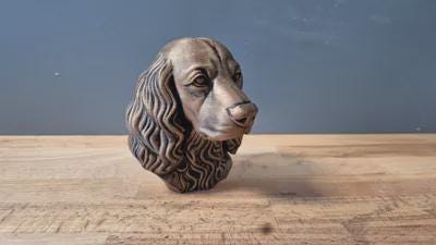 Field Spaniel Büste / Realistic Field Spaniel Bust – Handbemalt & Detailliert Fehn-factory.de